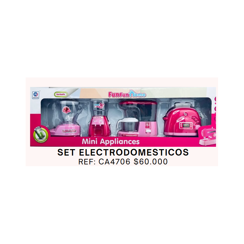 SET DE JUEGO CON ELECTRODOMESTICOS DE COCINA