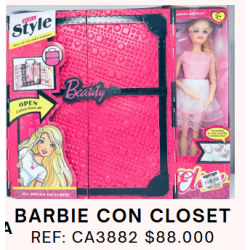 SET DE BARBIE CON CLOSETT