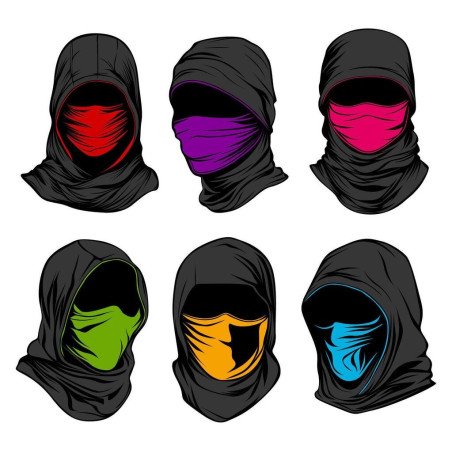 mascara de ninja de colores