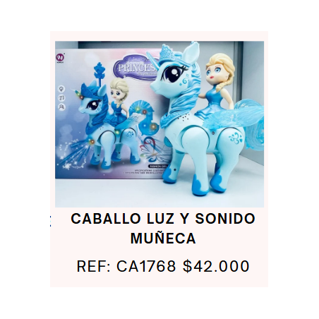 CABALLO CON SONIDO CON MUÑECA DE ELZA