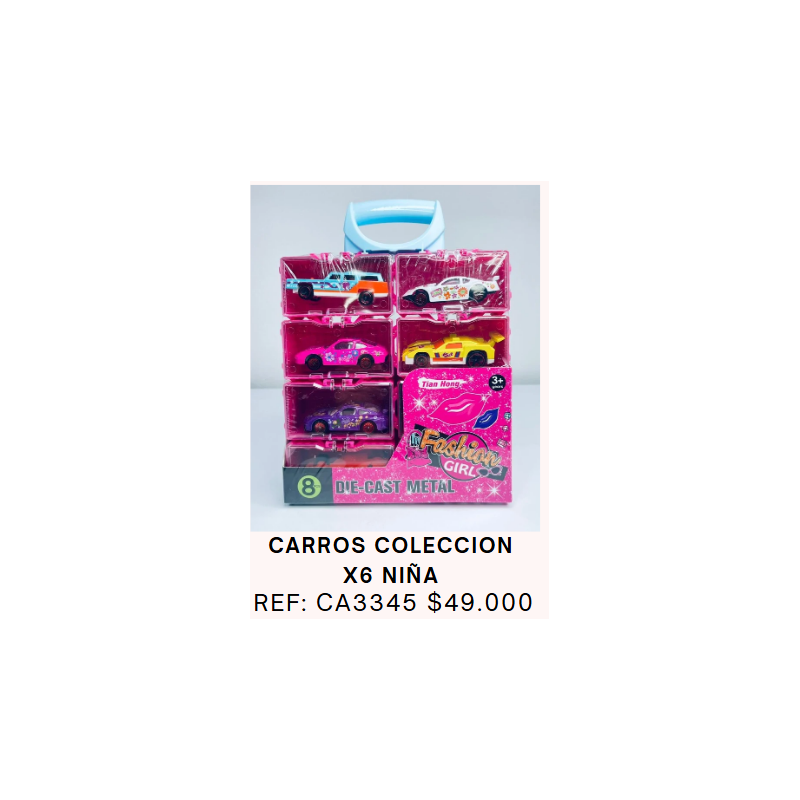 COLECCION DE CARROS PARA NIÑAS X6