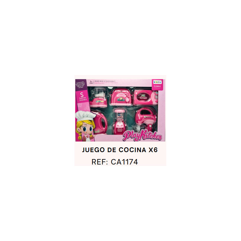 JUEGO DE COCINA CON ELECTRODOMESTICOS X6