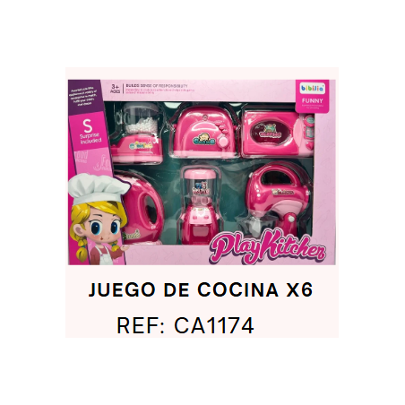 JUEGO DE COCINA CON ELECTRODOMESTICOS X6