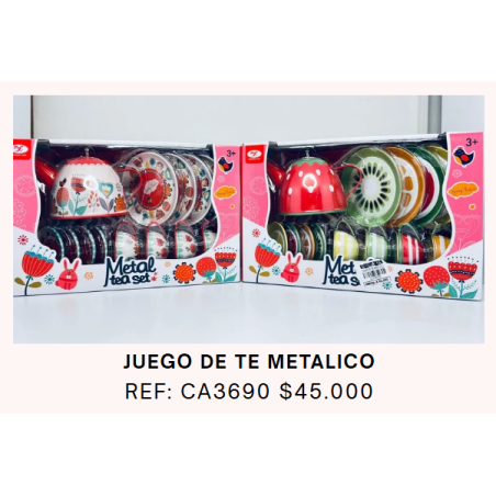 JUEGO DE TE METALICO