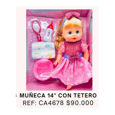 MUÑECA BEBE CON TETERO