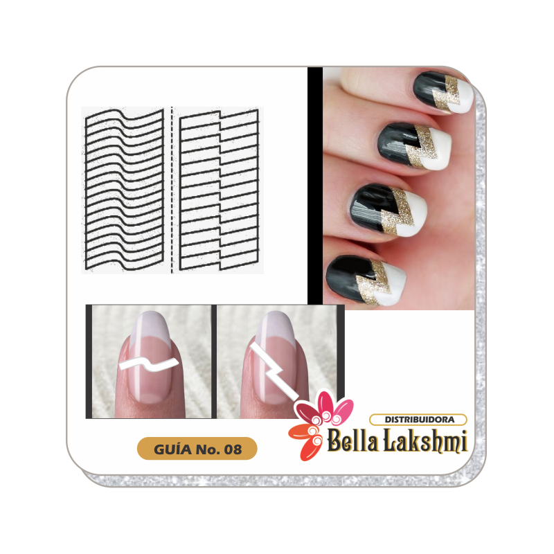 Guia plantilla Manicura francesa Bella Lakshmi