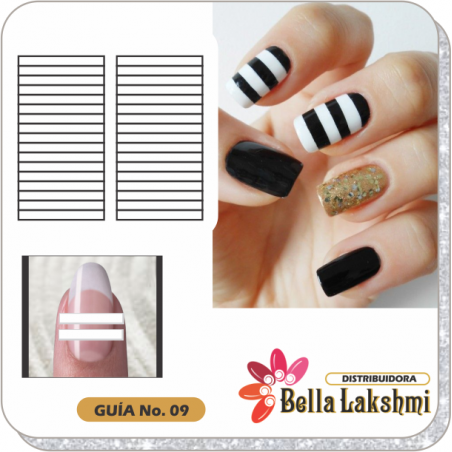 Guia plantilla Manicura francesa Bella Lakshmi