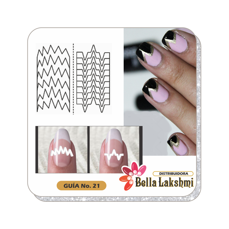 Guia plantilla Manicura francesa Bella Lakshmi