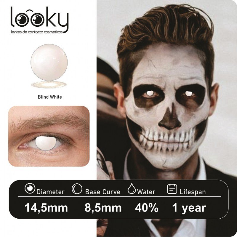 Lentes de Contacto Cosmeticos Blind White
