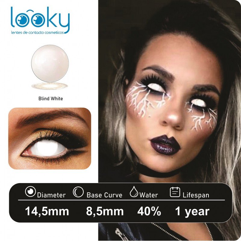 Lentes de Contacto Cosmeticos Blind White