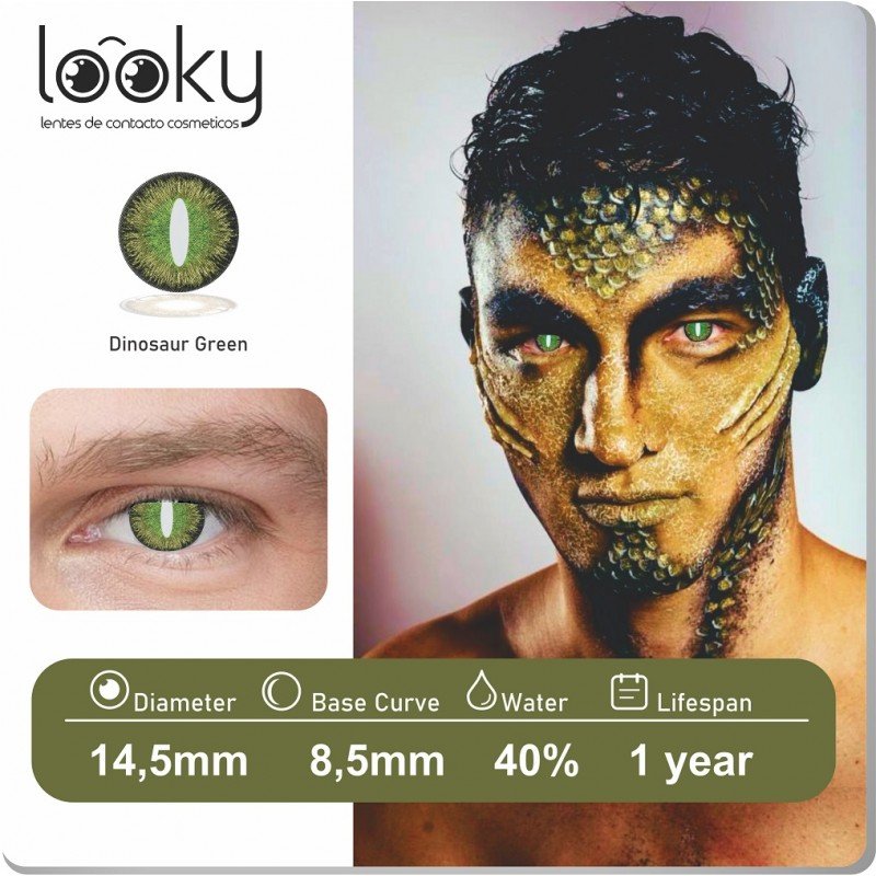 Lentes de Contacto Cosmeticos Dinosaur Green