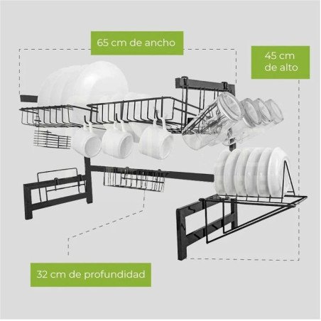 Organizador de platos metálico para lavaplatos Organizador de platos metálico para lavaplatos