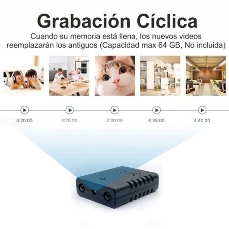 Mini cámara WiFi, con batería integrada Mini cámara WiFi, con batería integrada